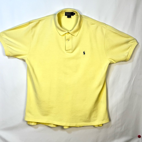 Polo Ralph Lauren Men's Size XL Mesh Yellow Polo Shirt Excellent - Picture 2 of 8